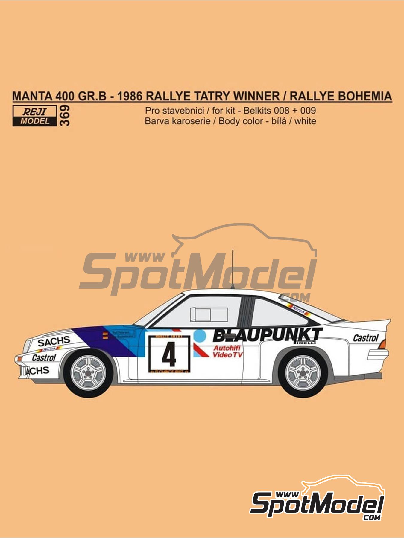 Reji Model 369: Marking / livery 1/24 scale - Opel Manta 400 Group